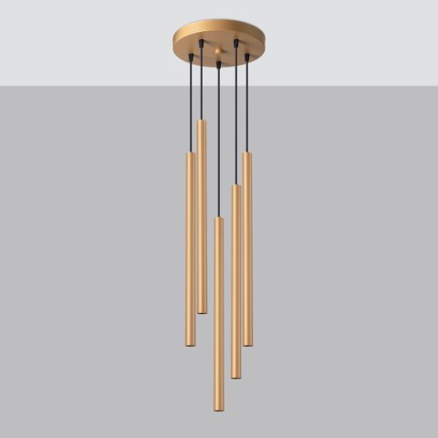 Sollux Lighting Lampa wisząca PASTELO 5P złota