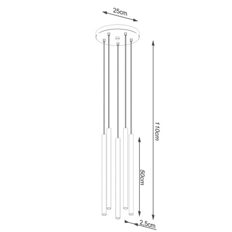 Sollux Lighting Lampa wisząca PASTELO 5P złota