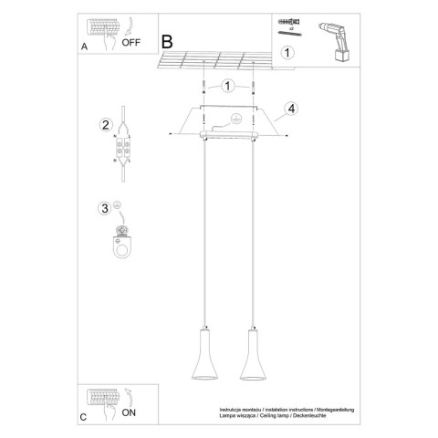 Sollux Lighting Lampa wisząca REA 2 beton