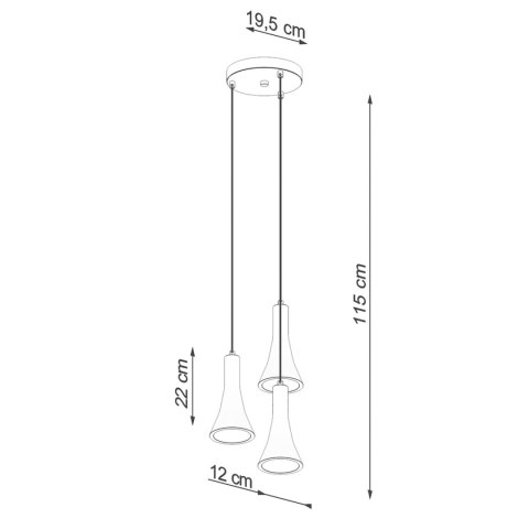 Sollux Lighting Lampa wisząca REA 3P beton