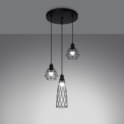 Sollux Lighting Lampa wisząca SUBA 3P czarna