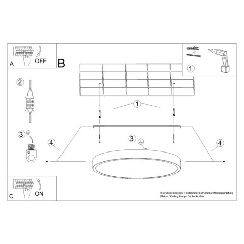 Sollux Lighting Plafon ONYX 30 biały LED 3000K