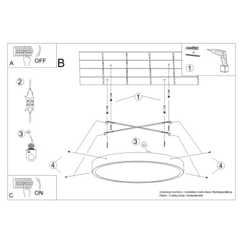 Sollux Lighting Plafon ONYX 60 biały LED 3000K