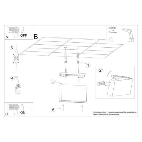 Sollux Lighting Plafon SOLE czarny LED