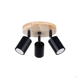 Sollux Lighting Plafon VERDO 3P czarny