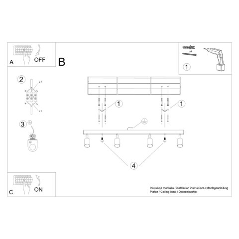Sollux Lighting Plafon VERDO 4 biały