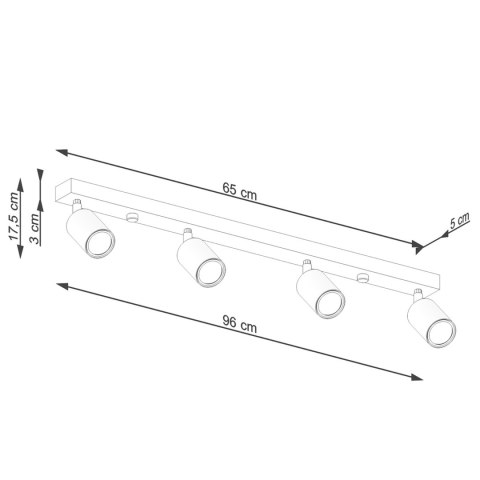 Sollux Lighting Plafon VERDO 4 czarny