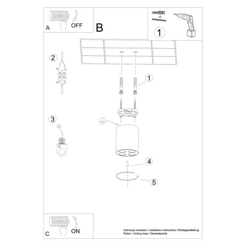 Sollux Lighting Plafon ZOE czarny LED
