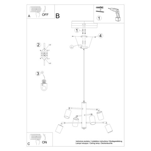 Sollux Lighting Żyrandol LEMMI 6 biały