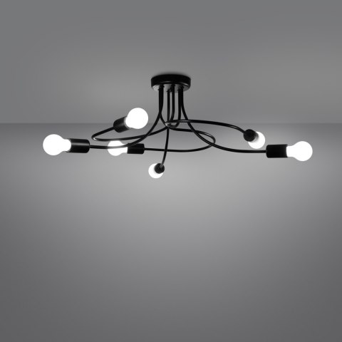 Sollux Lighting Żyrandol LEVAR 6 czarny