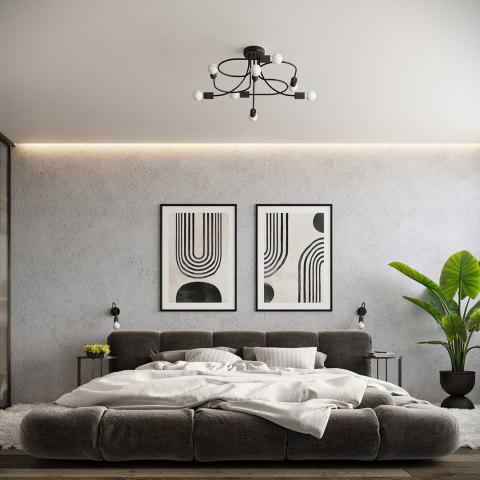 Sollux Lighting Żyrandol LEVAR 6 czarny