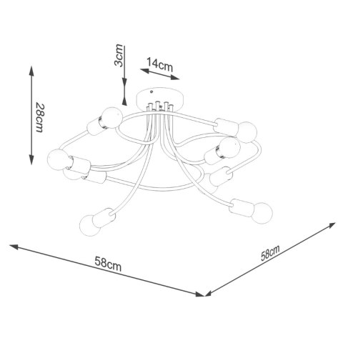 Sollux Lighting Żyrandol LEVAR 8 czarny