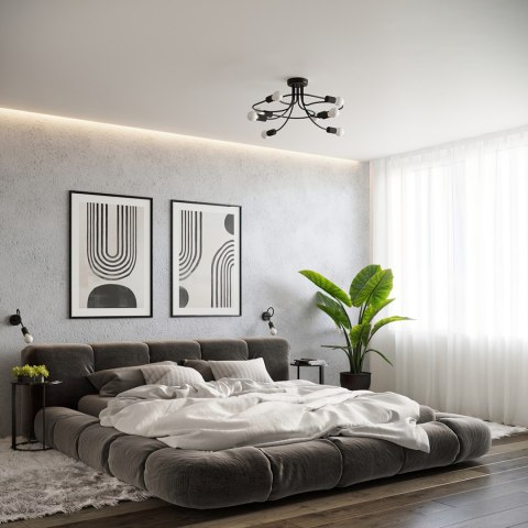 Sollux Lighting Żyrandol LEVAR 8 czarny