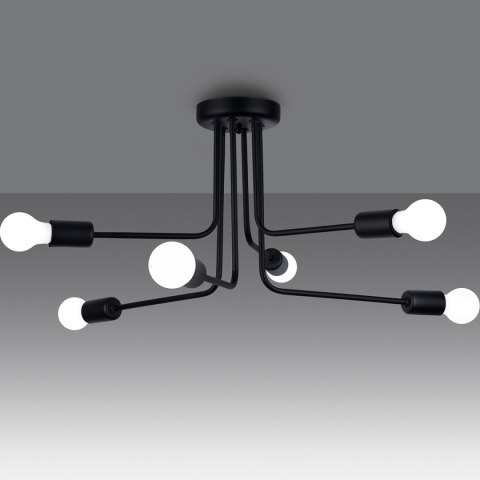 Sollux Lighting Żyrandol NORAH 6 czarny