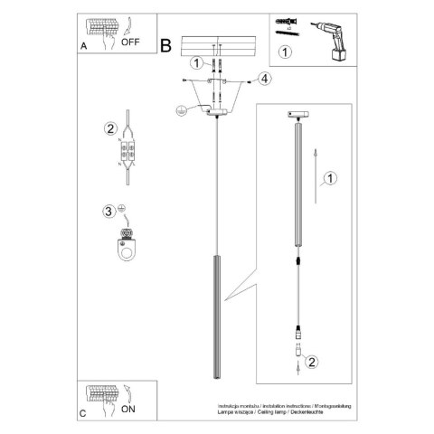 Sollux Lighting Lampa wisząca ARCHE 1 złota