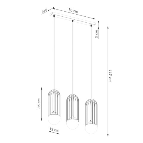 Sollux Lighting Lampa wisząca BRINA 3L biała