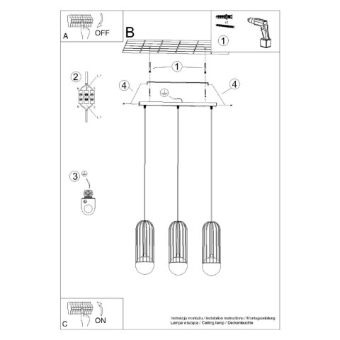 Sollux Lighting Lampa wisząca BRINA 3L biała