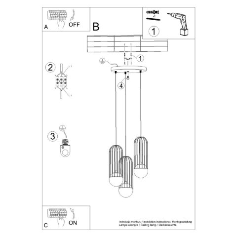 Sollux Lighting Lampa wisząca BRINA 3P biała