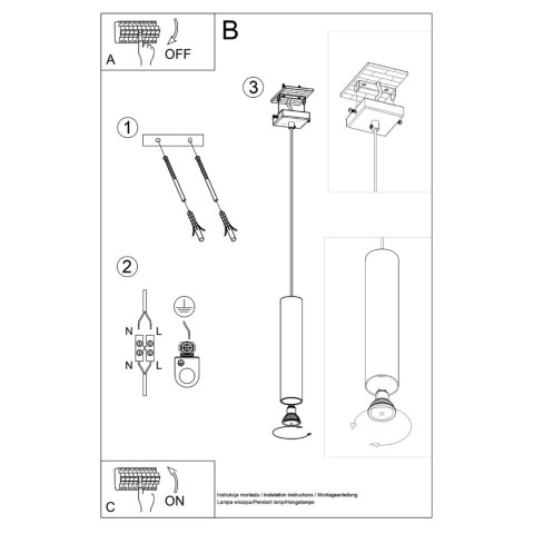 Sollux Lighting Lampa wisząca LAGOS 1 ochra czerwona