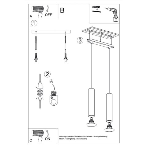 Sollux Lighting Lampa wisząca LAGOS 2 beżowa