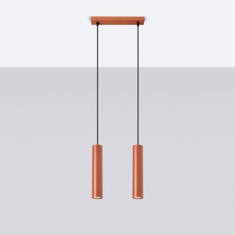 Sollux Lighting Lampa wisząca LAGOS 2 ochra czerwona