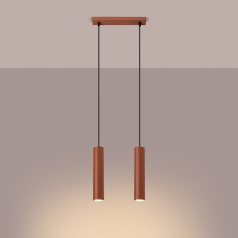 Sollux Lighting Lampa wisząca LAGOS 2 ochra czerwona