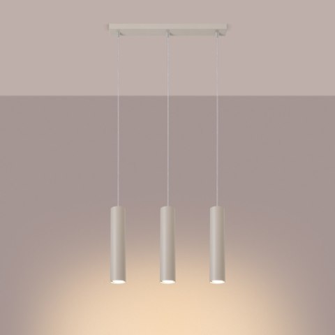 Sollux Lighting Lampa wisząca LAGOS 3L beżowa