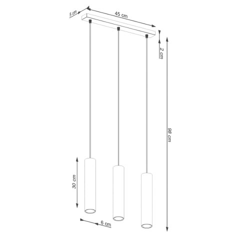 Sollux Lighting Lampa wisząca LAGOS 3L ochra czerwona
