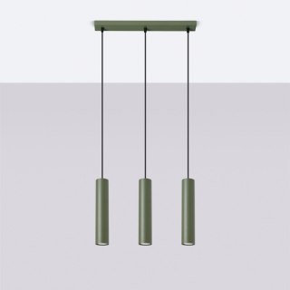 Sollux Lighting Lampa wisząca LAGOS 3L zielona oliwka