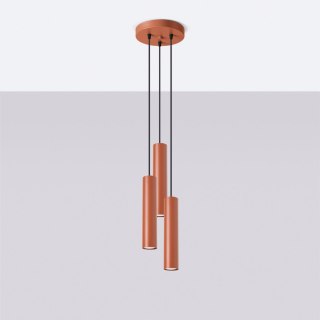 Sollux Lighting Lampa wisząca LAGOS 3P ochra czerwona