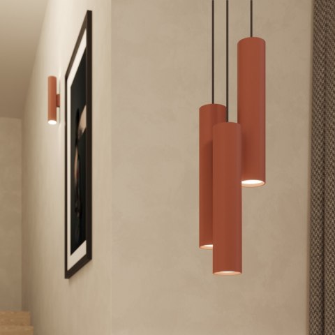 Sollux Lighting Lampa wisząca LAGOS 3P ochra czerwona