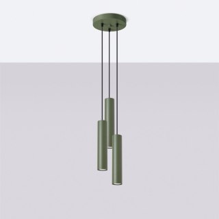 Sollux Lighting Lampa wisząca LAGOS 3P zielona oliwka