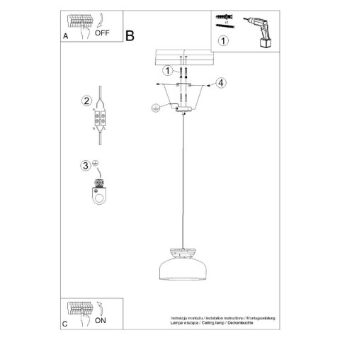 Sollux Lighting Lampa wisząca MARION czarna
