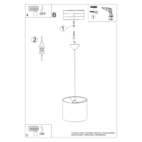 Sollux Lighting Lampa wisząca NOVA 30 czarna