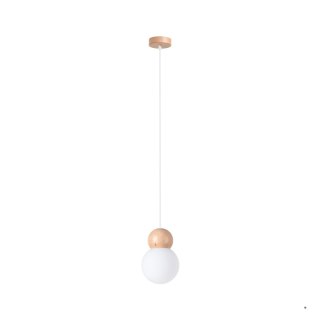 Sollux Lighting Lampa wisząca PEKKA 1 biała/naturalne drewno
