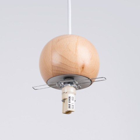 Sollux Lighting Lampa wisząca PEKKA 1 biała/naturalne drewno