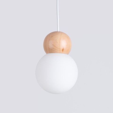 Sollux Lighting Lampa wisząca PEKKA 1 biała/naturalne drewno