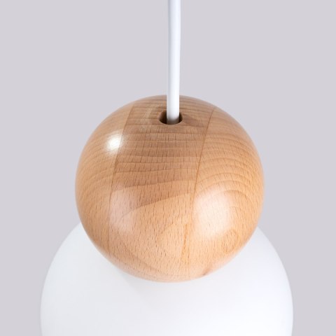 Sollux Lighting Lampa wisząca PEKKA 1 biała/naturalne drewno
