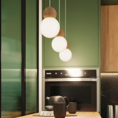 Sollux Lighting Lampa wisząca PEKKA 1 biała/naturalne drewno