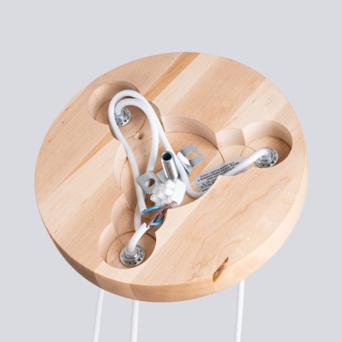 Sollux Lighting Lampa wisząca PEKKA 3P biała/naturalne drewno