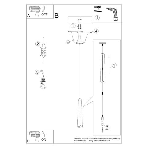 Sollux Lighting Lampa wisząca PRYSM 1 biała