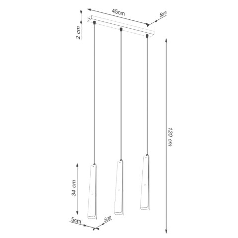 Sollux Lighting Lampa wisząca PRYSM 3L biała