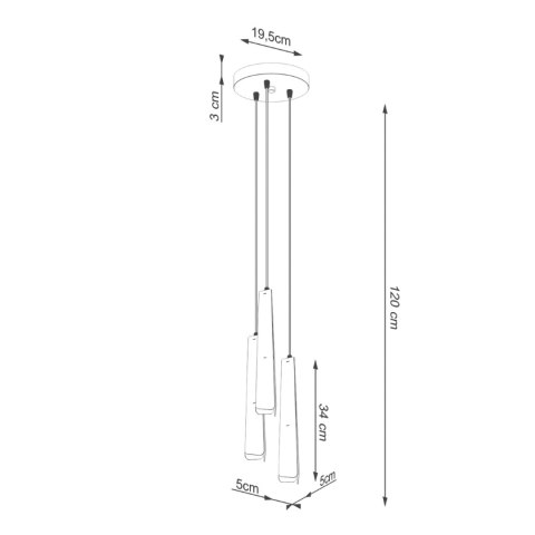 Sollux Lighting Lampa wisząca PRYSM 3P biała