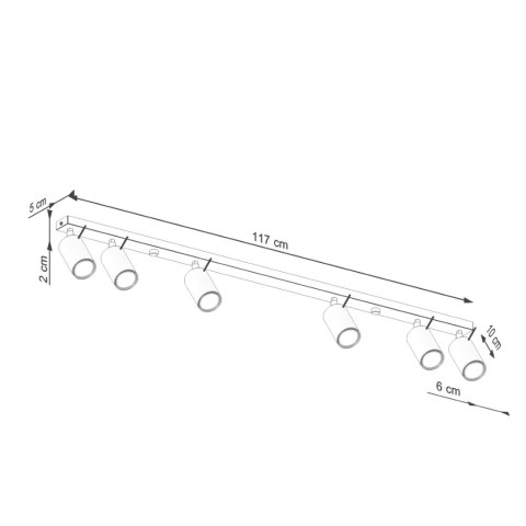 Sollux Lighting Plafon RING 6L beżowy