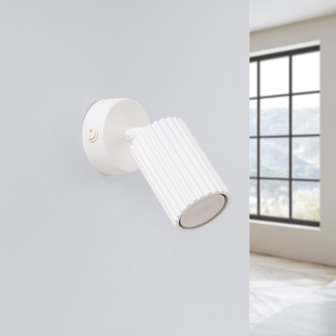 Sollux Lighting Kinkiet KARBON biały z włącznikiem