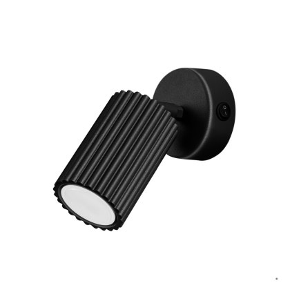 Sollux Lighting Kinkiet KARBON czarny z włącznikiem