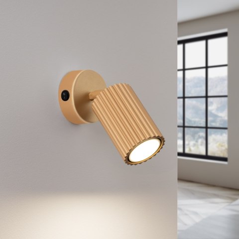 Sollux Lighting Kinkiet KARBON złoty z włącznikiem