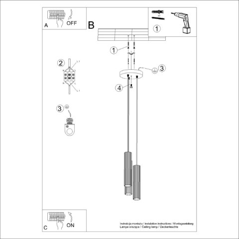 Sollux Lighting Lampa wisząca KARBON 3P biały