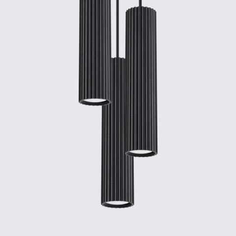Sollux Lighting Lampa wisząca KARBON 3P czarny