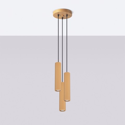 Sollux Lighting Lampa wisząca KARBON 3P złoty